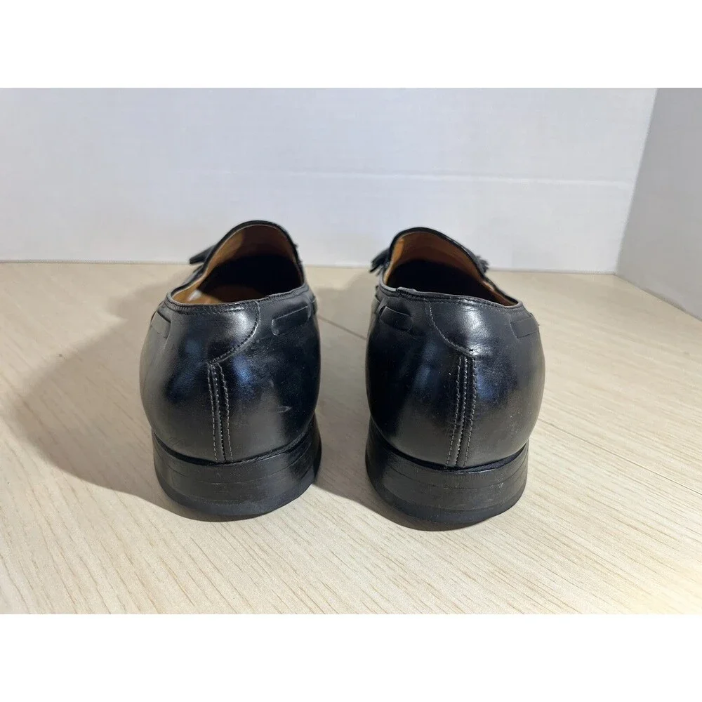 Johnston Murphy USA Aristocrat Black Leather Tassel  Loafer Mens 9c